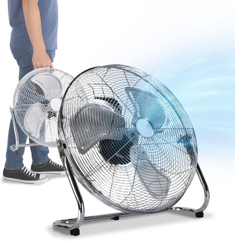 Podlahový ventilátor ø 40cm – Naklápěcí, výkon 65W a kovové lopatky