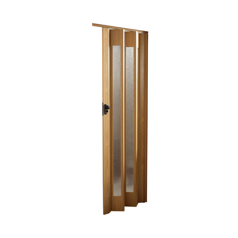 Skládací dveře z PVC a polystyrenu s vložkami z PS, 85x215 cm, ořech
