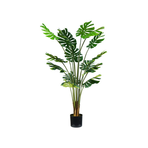 Umělá monstera z polyetylenu se 16 listy a květináčem s mechem, 170 cm