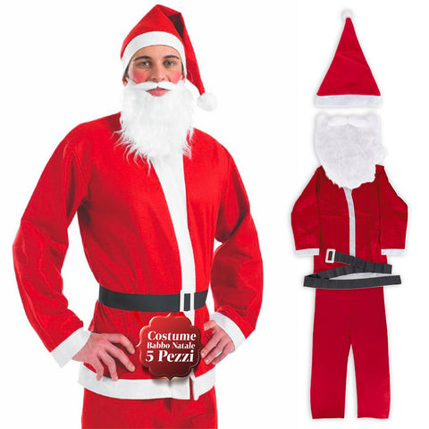 Kompletní kostým Santa Clause – čepice, vousy, bunda a kalhoty