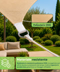 Vela Ombreggiante Quadrata Beige Idrorepellente con Protezione UV per Esterni
