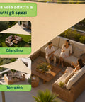 Vela Ombreggiante Triangolare Beige Idrorepellente con Protezione UV per Esterni