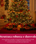 Albero di Natale Verde Realistico con Pigne e Base in Metallo – 150/180/210 cm
