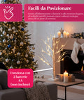 Set 2 Alberelli Decorativi Luci LED – Rami Effetto Betulla e Design Realistico