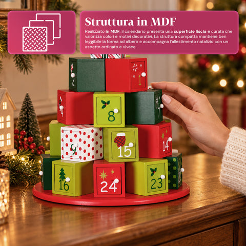 Adventní kalendáře – varianta strom s šuplíčky nebo domečky s nálepkami