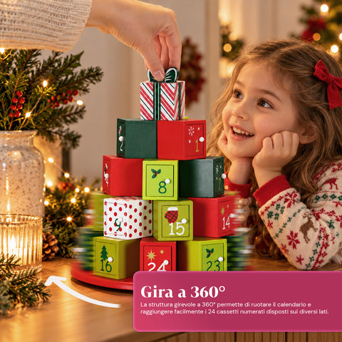 Adventní kalendáře – varianta strom s šuplíčky nebo domečky s nálepkami