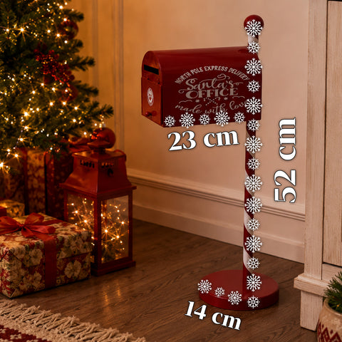 Červeno-bílá vánoční poštovní schránka H50 cm v americkém stylu