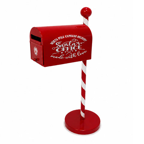 Červeno-bílá vánoční poštovní schránka H50 cm v americkém stylu