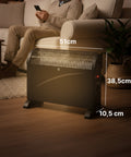 Termoconvettore Elettrico da Pavimento 2000w 51 x 10,5 x 38,5 cm Nero