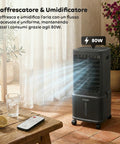 Raffrescatore Evaporativo 8,5L con Telecomando – Display LED Touch, 3 Velocità, Timer 7h e 80W