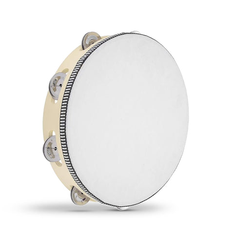 Tamburello Ritmico in Legno e Rivestimento in Poliestere Ø25 cm con 8 Sonagli
