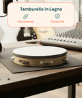 Tamburello Ritmico in Legno e Rivestimento in Poliestere Ø25 cm con 8 Sonagli