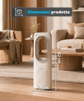 Ventilatore Senza Pale 50W Compatto con Telecomando e Spegnimento Automatico