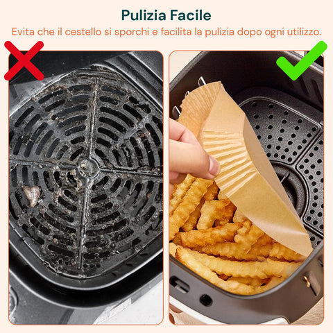 Sada 100 ks pečicího papíru do horkovzdušné fritézy – voděodolný a žáruvzdorný