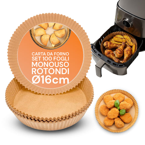 Sada 100 ks pečicího papíru do horkovzdušné fritézy – voděodolný a žáruvzdorný
