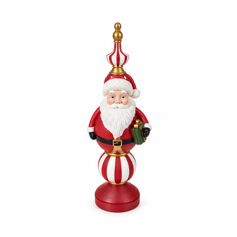 Vánoční figurka 76 cm z pryskyřice, dekorace Santa Clause a vojáčka Louskáčka, bílá nebo červená