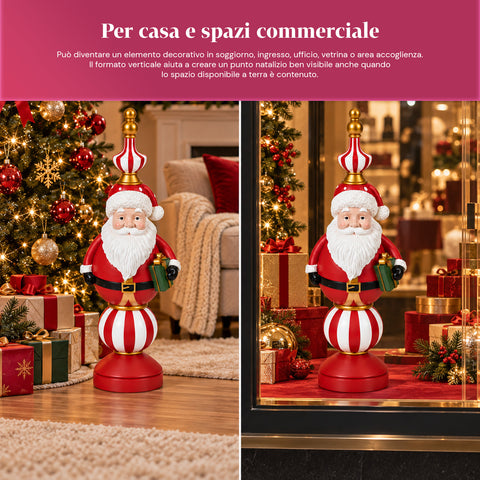 Vánoční figurka 76 cm z pryskyřice, dekorace Santa Clause a vojáčka Louskáčka, bílá nebo červená