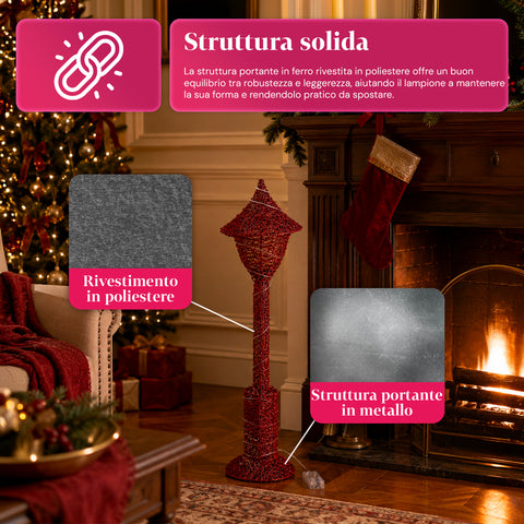 Dekorativní vánoční pouliční lampa 90 cm s třpytkami a LED světly –  3 barvy