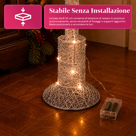 Dekorativní vánoční pouliční lampa 90 cm s třpytkami a LED světly –  3 barvy