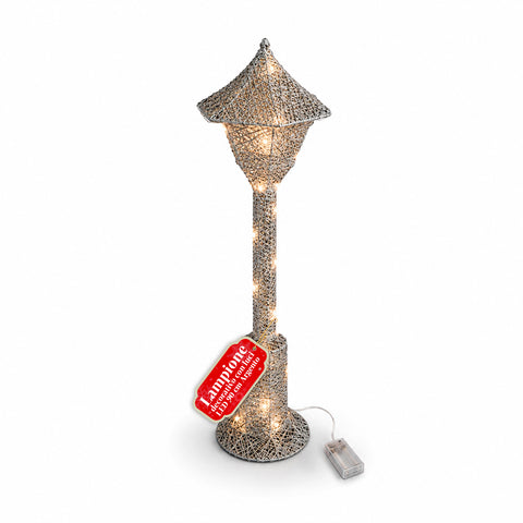 Dekorativní vánoční pouliční lampa 90 cm s třpytkami a LED světly –  3 barvy