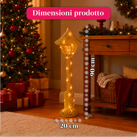 Dekorativní vánoční pouliční lampa 90 cm s třpytkami a LED světly –  3 barvy