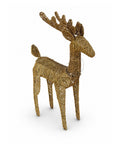 Renna Luminosa 90 cm Glitter con LED Luce Calda | Decorazione Natalizia in Vimini – 2 Finiture, 3 Colori