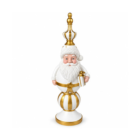 Vánoční figurka 76 cm z pryskyřice, dekorace Santa Clause a vojáčka Louskáčka, bílá nebo červená