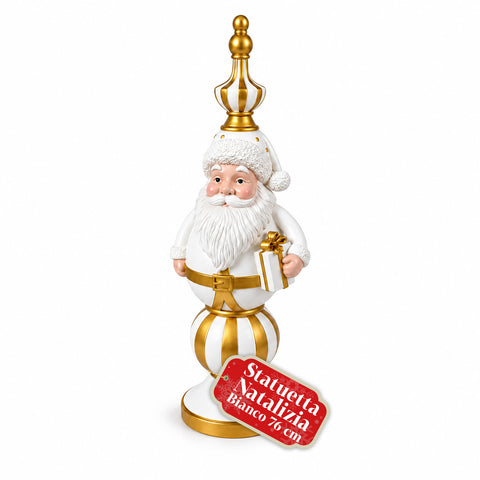Vánoční figurka 76 cm z pryskyřice, dekorace Santa Clause a vojáčka Louskáčka, bílá nebo červená
