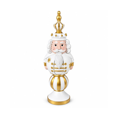 Vánoční figurka 76 cm z pryskyřice, dekorace Santa Clause a vojáčka Louskáčka, bílá nebo červená