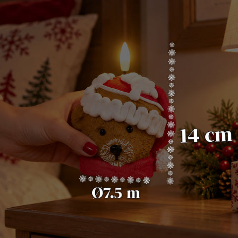 Bateriová LED vánoční svíčka ve 3 variantách – Santa Claus se stromkem, medvídek a medvědí obličej, plamen s realistickým efektem, vánoční dekorace