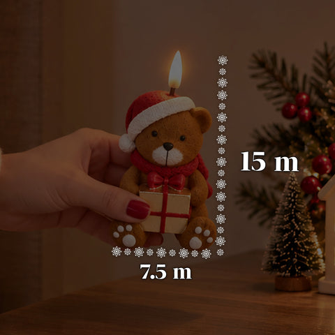 Bateriová LED vánoční svíčka ve 3 variantách – Santa Claus se stromkem, medvídek a medvědí obličej, plamen s realistickým efektem, vánoční dekorace