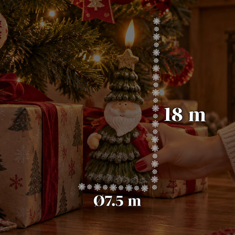 Bateriová LED vánoční svíčka ve 3 variantách – Santa Claus se stromkem, medvídek a medvědí obličej, plamen s realistickým efektem, vánoční dekorace
