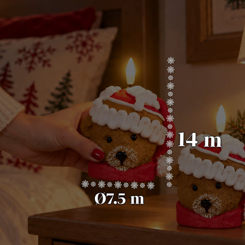 Bateriová LED vánoční svíčka ve 3 variantách – Santa Claus se stromkem, medvídek a medvědí obličej, plamen s realistickým efektem, vánoční dekorace