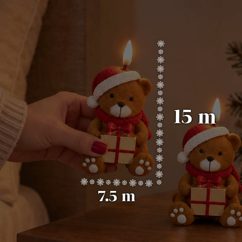 Bateriová LED vánoční svíčka ve 3 variantách – Santa Claus se stromkem, medvídek a medvědí obličej, plamen s realistickým efektem, vánoční dekorace