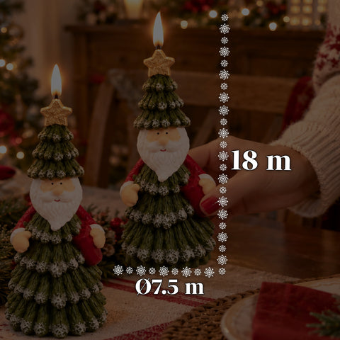 Bateriová LED vánoční svíčka ve 3 variantách – Santa Claus se stromkem, medvídek a medvědí obličej, plamen s realistickým efektem, vánoční dekorace