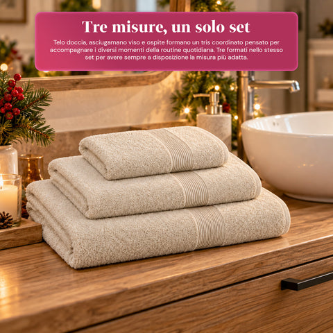 Sada 3 ručníků ze 100% bavlny – koupelnová souprava s osuškou 90x140, ručníkem 60x100 a ručníkem pro hosty 40x60 cm, měkké a savé, 6 barev