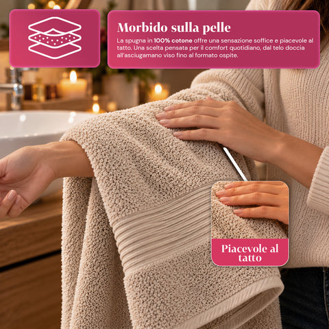 Sada 3 ručníků ze 100% bavlny – koupelnová souprava s osuškou 90x140, ručníkem 60x100 a ručníkem pro hosty 40x60 cm, měkké a savé, 6 barev