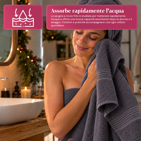 Sada 3 ručníků ze 100% bavlny – koupelnová souprava s osuškou 90x140, ručníkem 60x100 a ručníkem pro hosty 40x60 cm, měkké a savé, 6 barev