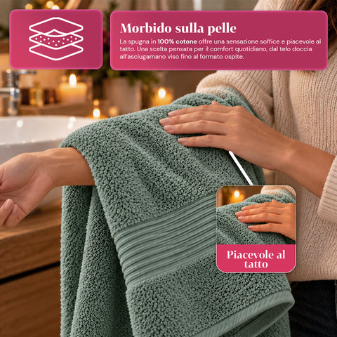 Sada 3 ručníků ze 100% bavlny – koupelnová souprava s osuškou 90x140, ručníkem 60x100 a ručníkem pro hosty 40x60 cm, měkké a savé, 6 barev