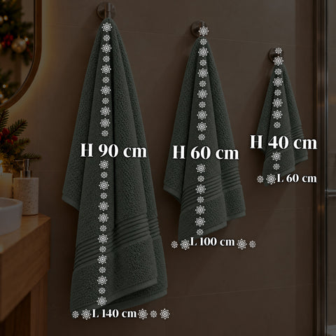 Sada 3 ručníků ze 100% bavlny – koupelnová souprava s osuškou 90x140, ručníkem 60x100 a ručníkem pro hosty 40x60 cm, měkké a savé, 6 barev