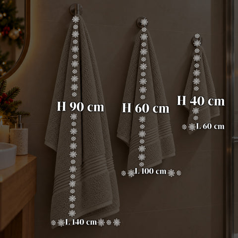 Sada 3 ručníků ze 100% bavlny – koupelnová souprava s osuškou 90x140, ručníkem 60x100 a ručníkem pro hosty 40x60 cm, měkké a savé, 6 barev