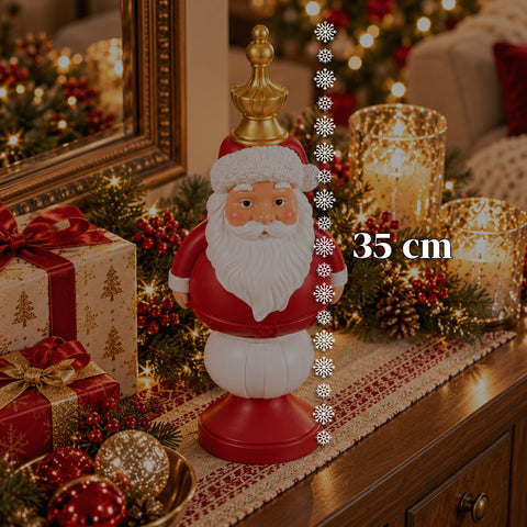 Vánoční figurka z pryskyřice 35 cm, vánoční dekorace se Santa Clausem, louskáčkem a medvídkem, červená nebo bílá, do interiéru i exteriéru