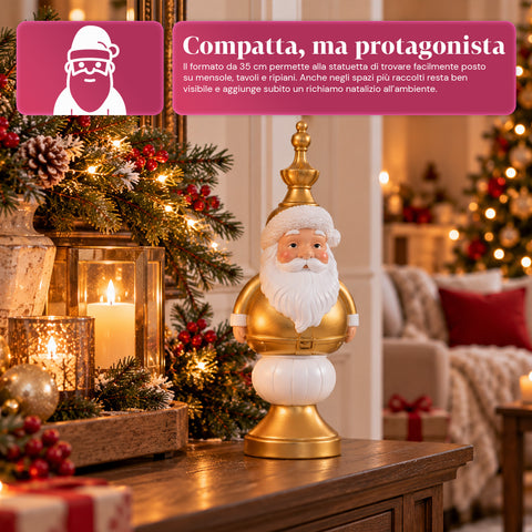 Vánoční figurka z pryskyřice 35 cm, vánoční dekorace se Santa Clausem, louskáčkem a medvídkem, červená nebo bílá, do interiéru i exteriéru