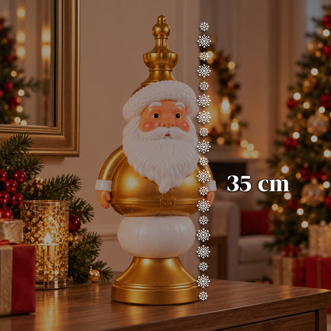 Vánoční figurka z pryskyřice 35 cm, vánoční dekorace se Santa Clausem, louskáčkem a medvídkem, červená nebo bílá, do interiéru i exteriéru