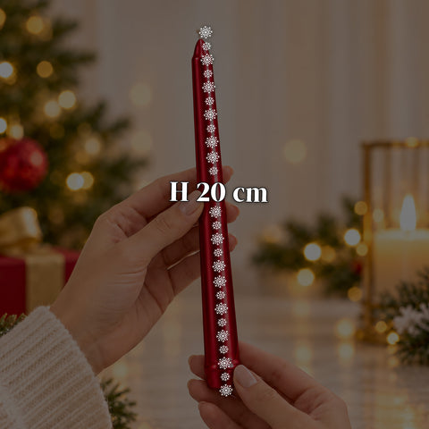 Štíhlé vánoční svíčky do středových dekorací a svícnů, sada 6 kusů, 2 barvy, výška 20 cm, parafínový vosk, lesklý povrch s kovovým efektem