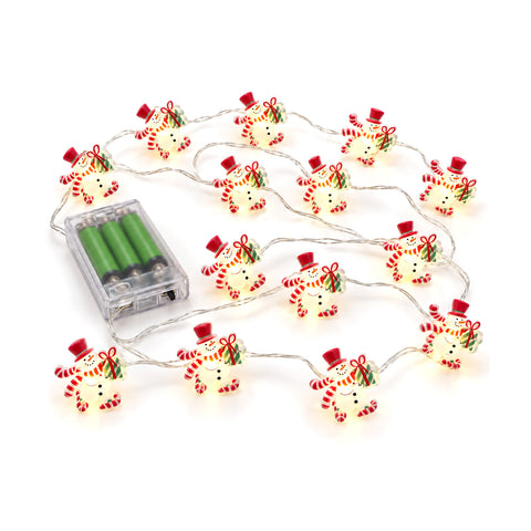 Bateriový světelný řetěz s vánočními postavičkami, 20 mini LED