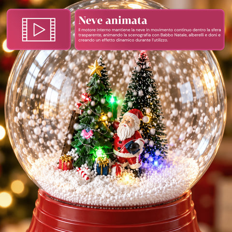 Vánoční pouliční lampa s foukaným sněhem, hudbou a LED světly - 3 varianty: bílá nebo červená koule 150 cm a poštovní schránka 160 cm