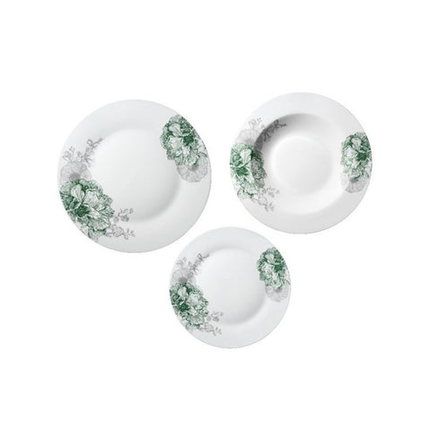 avilia servizio 18 piatti tondi con decoro peonia in porcellana ean 8056897151792