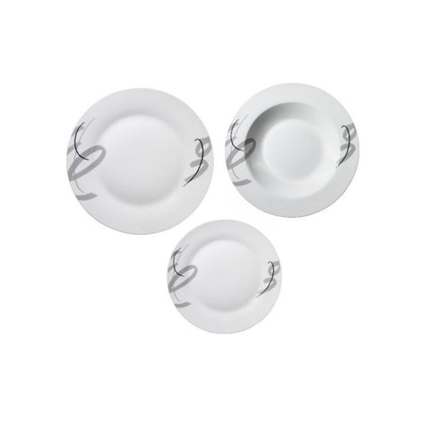 Sada 18 kulatých porcelánových talířů s dekorem Fiotto
