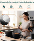 Batteria da Cucina Completa 13 Pezzi in Vari Colori con Mestoli Inclusi